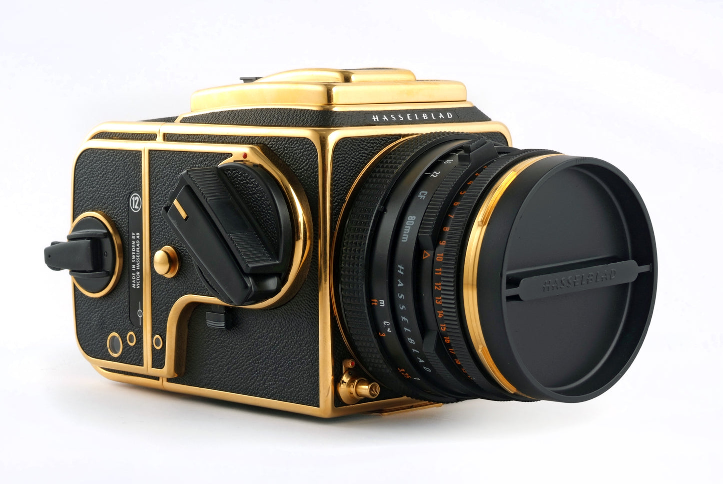 Hasselblad 500 Gold + 80mm 2.8 cf gold + a12 cassette gold
