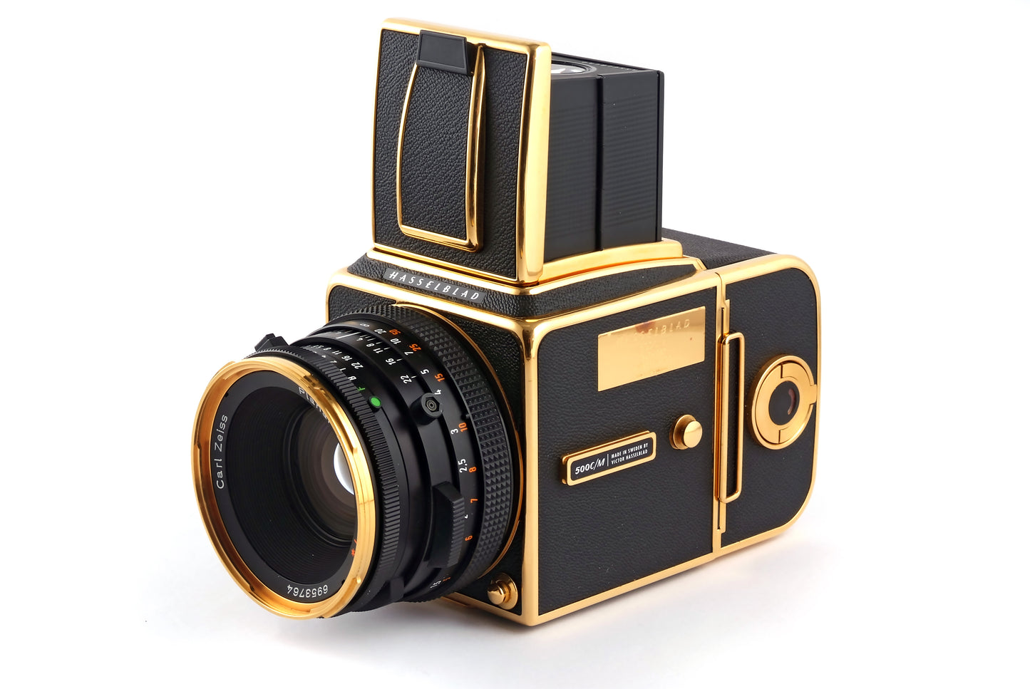 Hasselblad 500 Gold  + 80mm 2.8 cf gold + a12 cassette gold