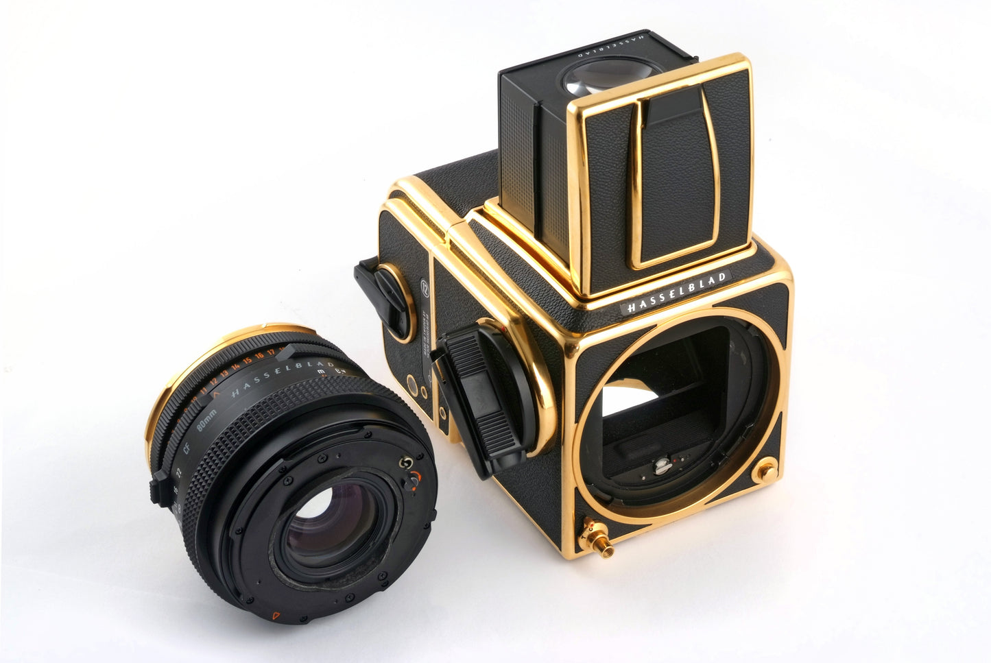 Hasselblad 500 Gold  + 80mm 2.8 cf gold + a12 cassette gold
