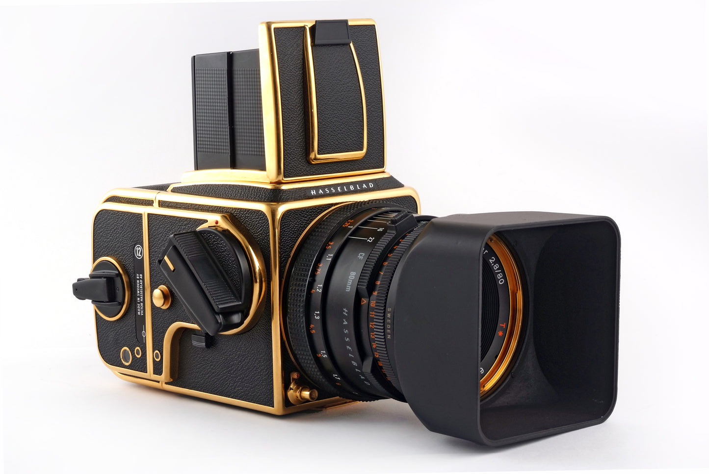 Hasselblad 500 Gold  + 80mm 2.8 cf gold + a12 cassette gold
